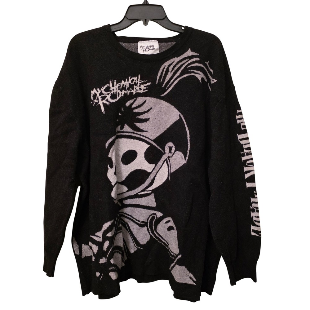 My Chemical Romance The Black Parade Skeleton Knit Sweater Black Size 5 Large